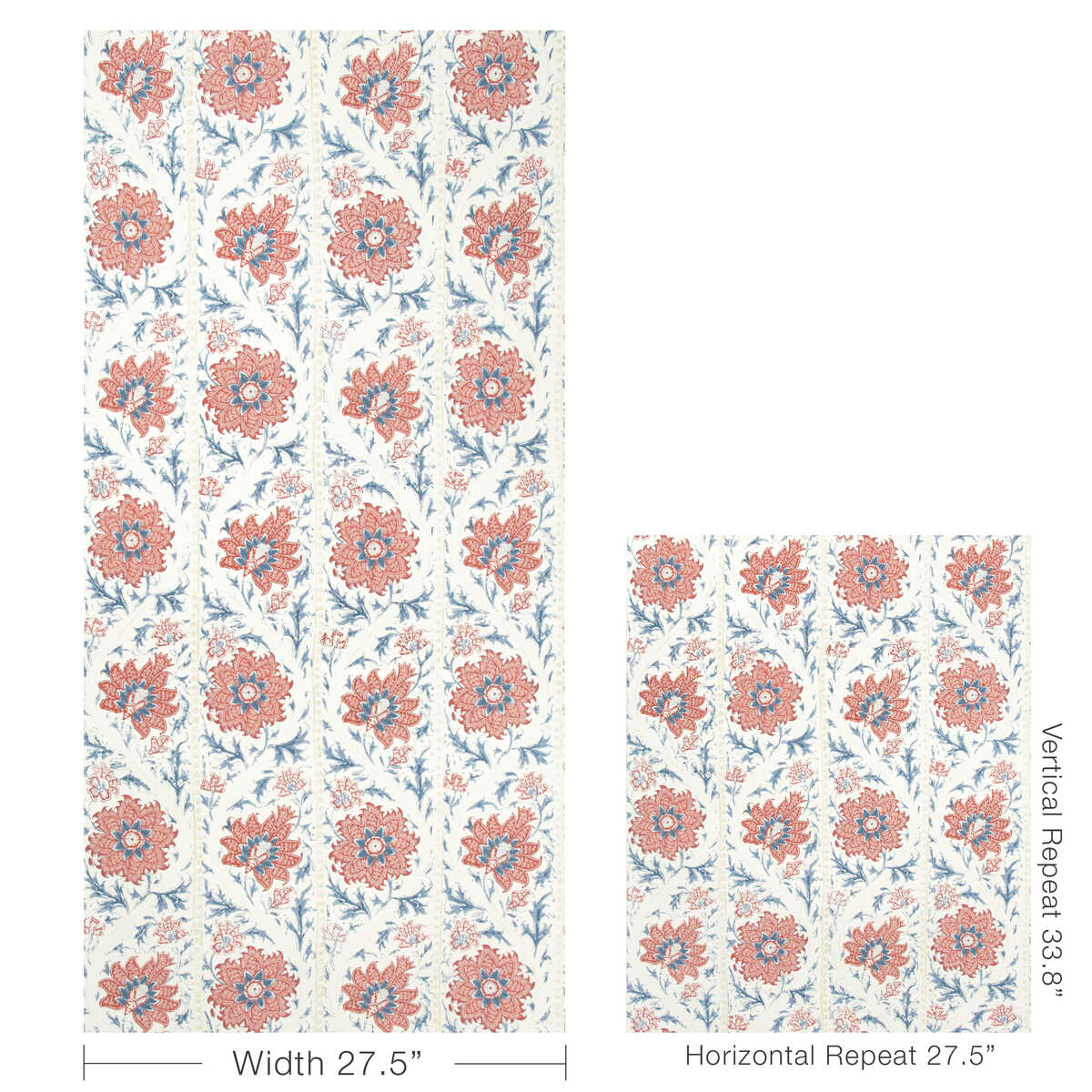Calico Vine Wp - Blue Red - LEE JOFA Papel pintado