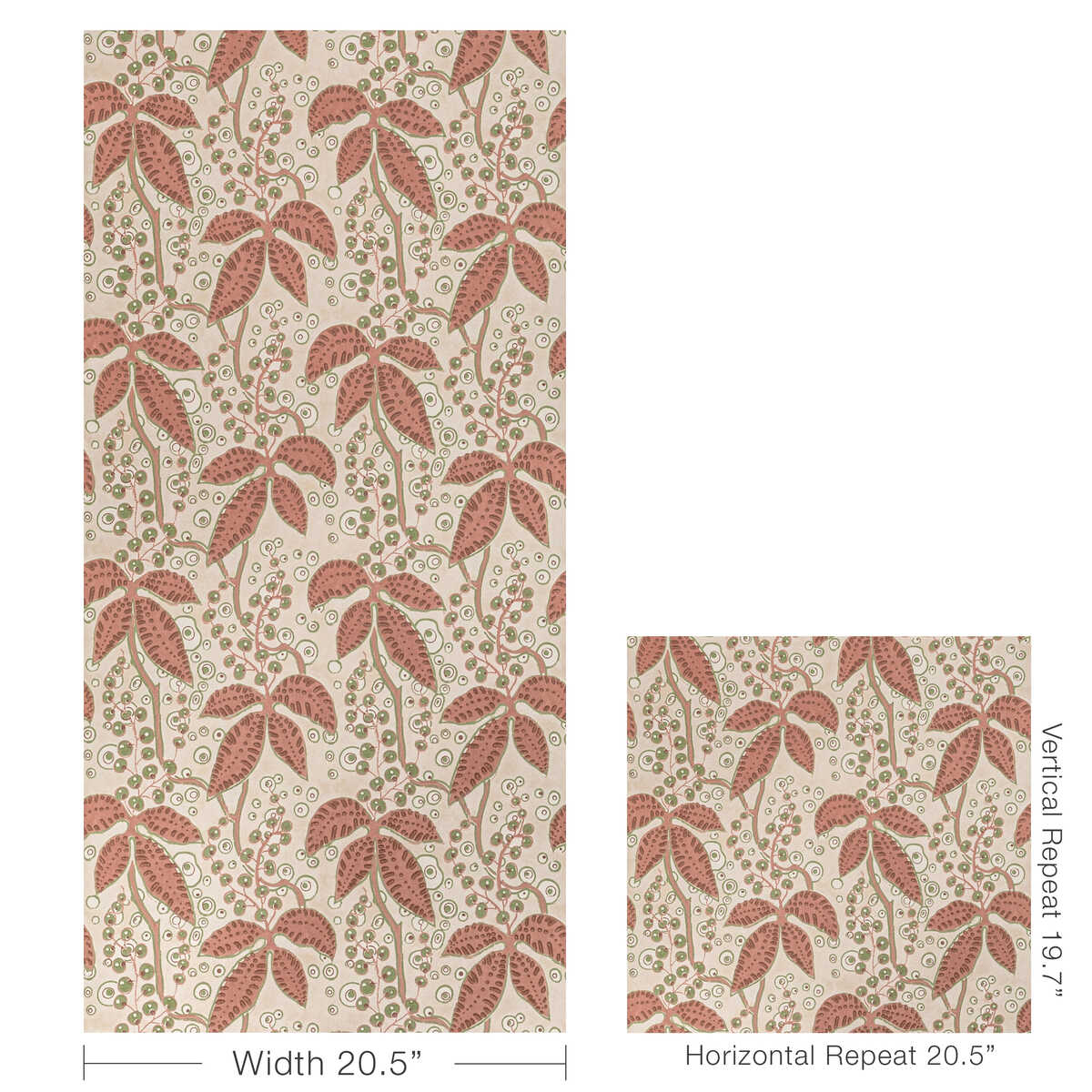Putnam Paper - Brick/Green - LEE JOFA Wallpaper