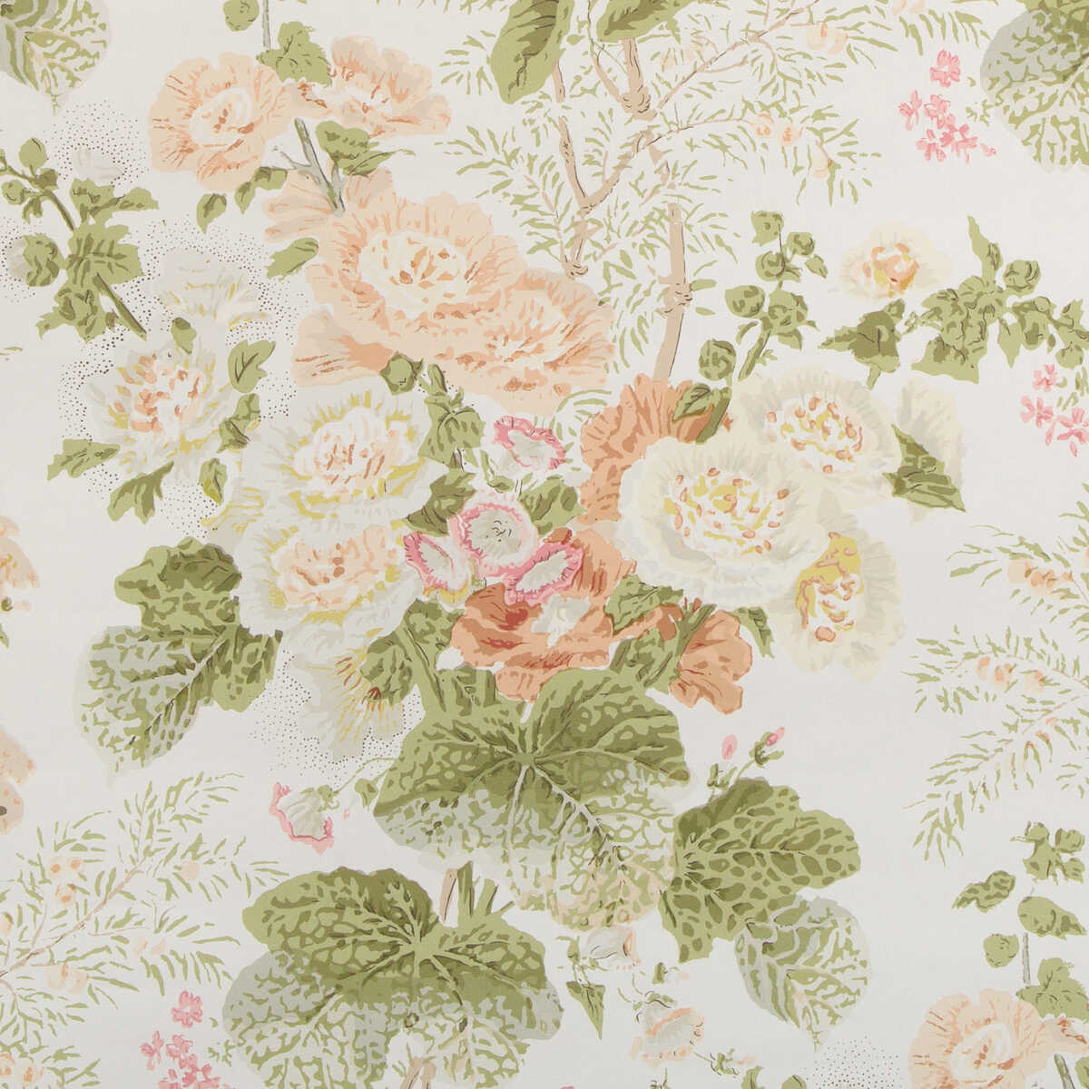 Grand Althea Wp - Apricot/Moss - LEE JOFA Wallpaper