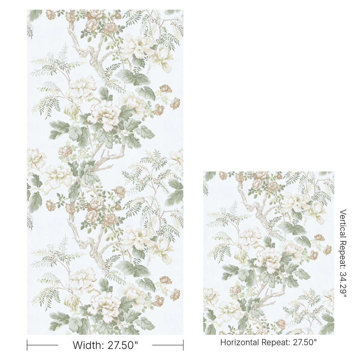 Chinese Peony Wp - Beige - LEE JOFA Wallpaper