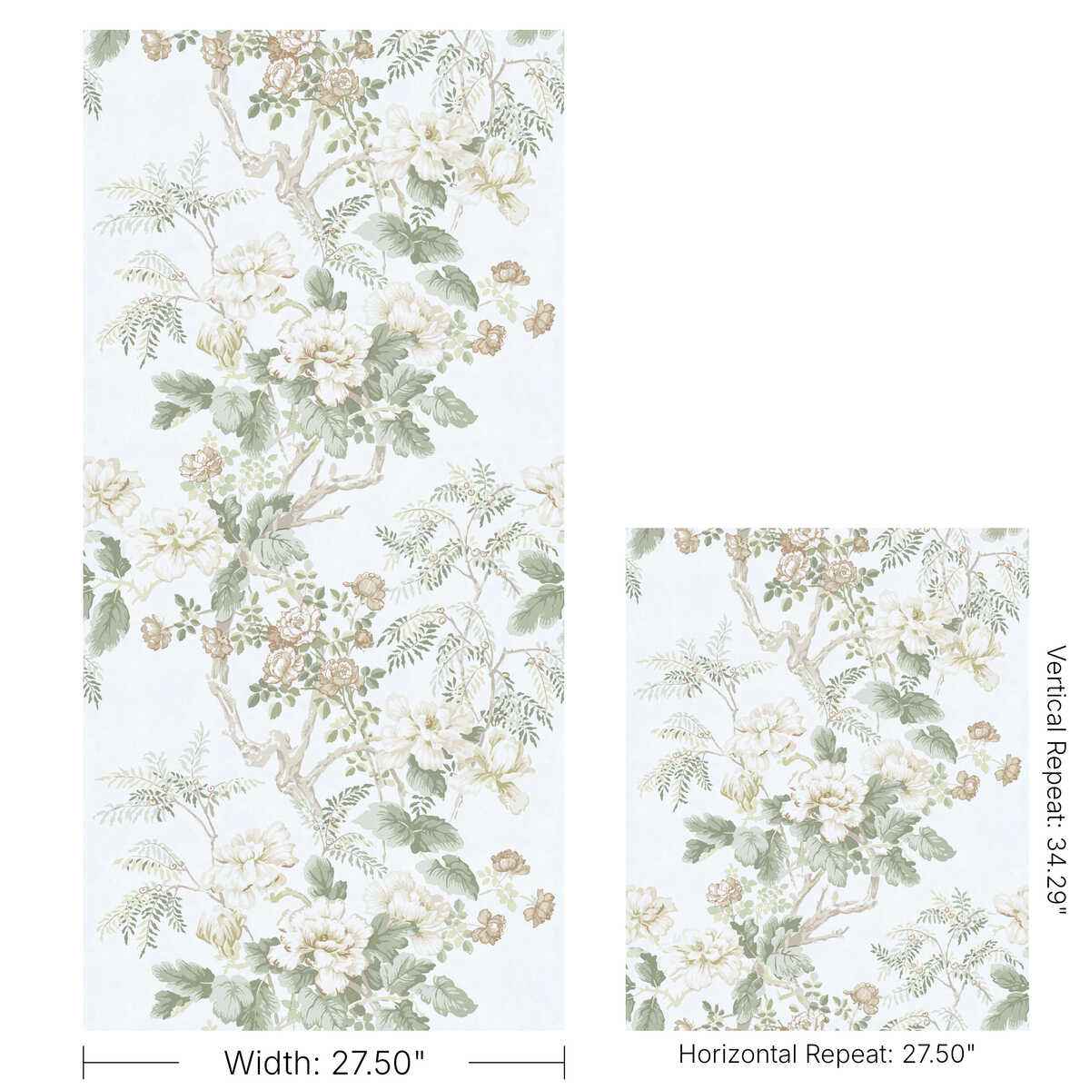 Chinese-Peony-Wp-Beige-Lee-Jofa-Wallpaper - LEE JOFA Wallpaper