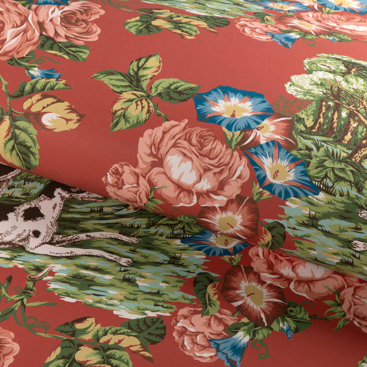 Whippets Paper - Red - LEE JOFA Papel pintado