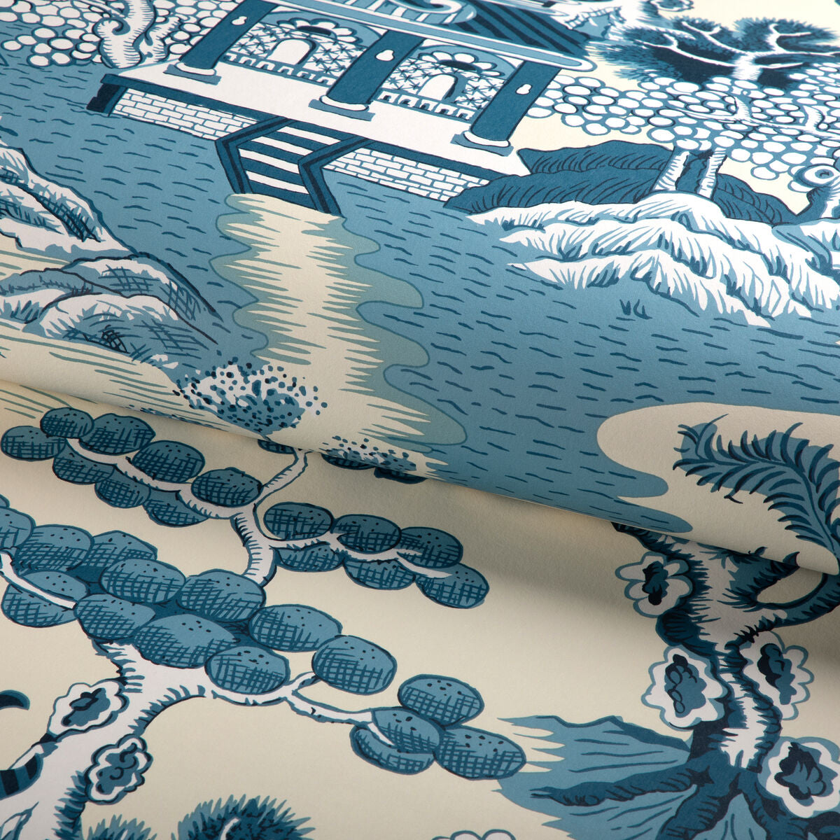 Willow Lake Paper - Teal - Lee Jofa Wallpaper