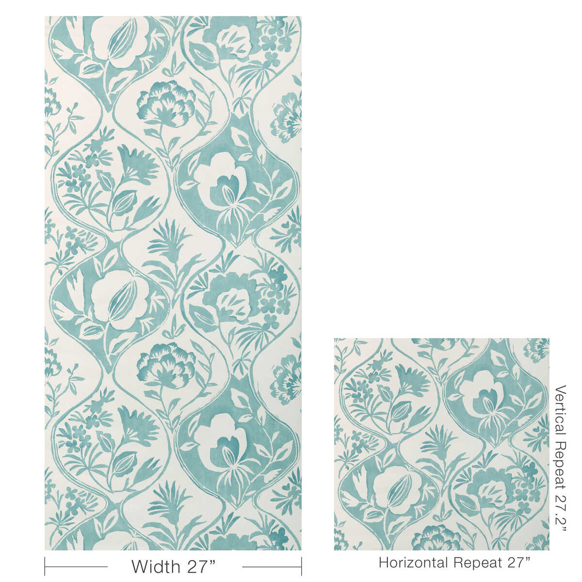 Calathea Paper - Aqua - LEE JOFA Wallpaper