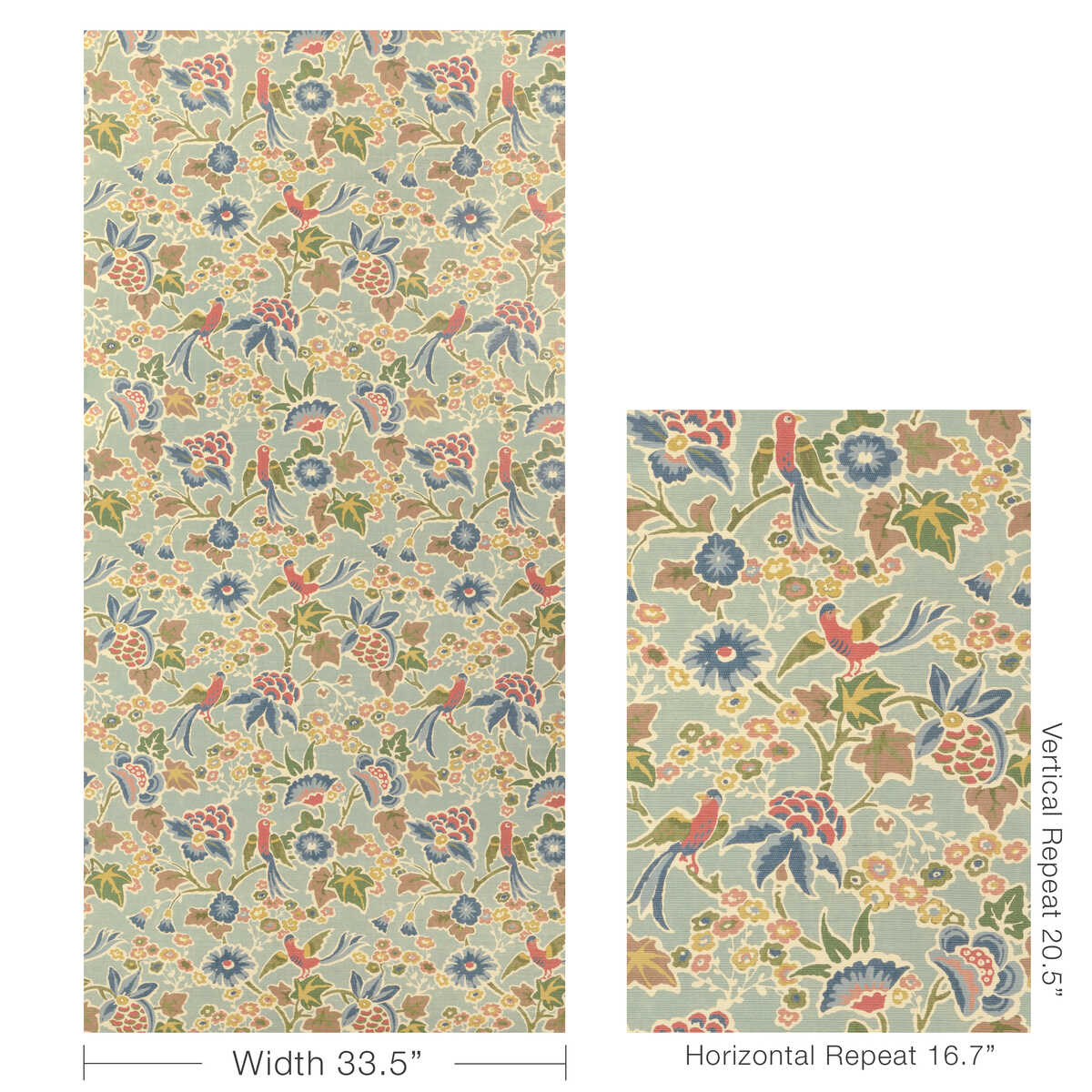 Posy Paper - Aqua/Ivy - LEE JOFA Wallpaper