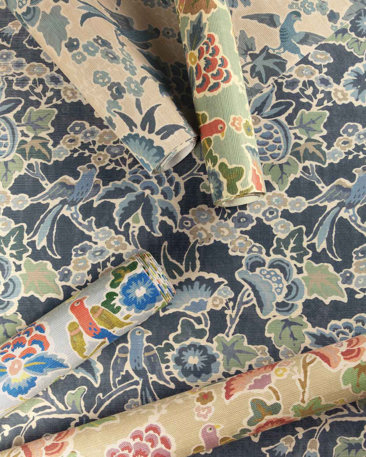 Posy-Paper-Blue-Multi-Lee-Jofa-Wallpaper - LEE JOFA Wallpaper