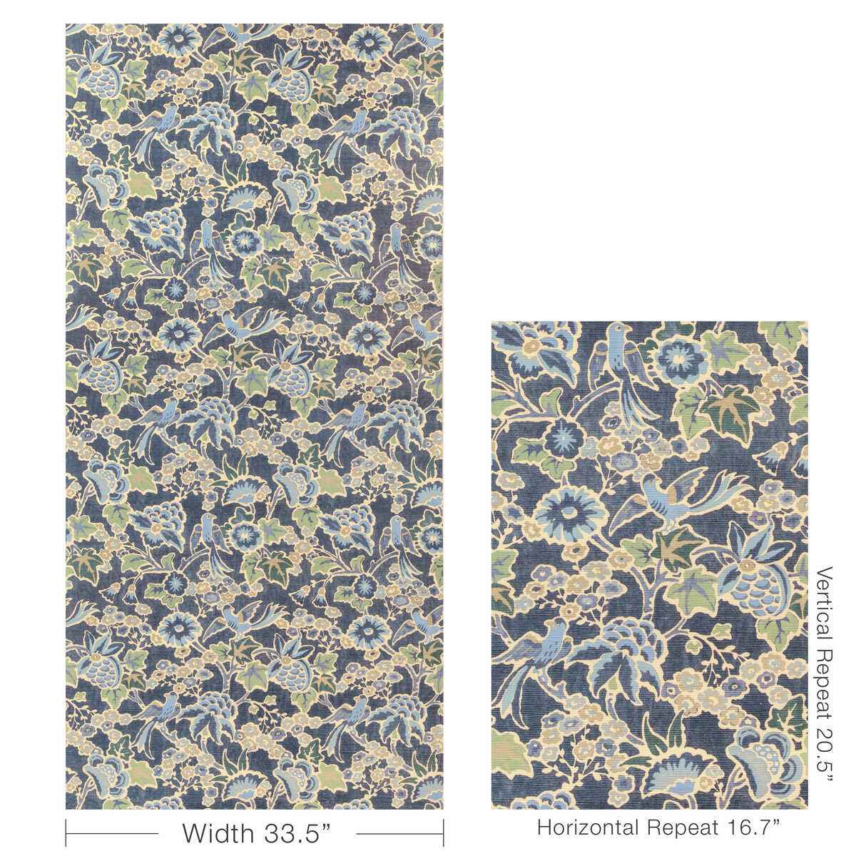 Posy-Paper-Denim-Slate-Lee-Jofa-Wallpaper - LEE JOFA Wallpaper