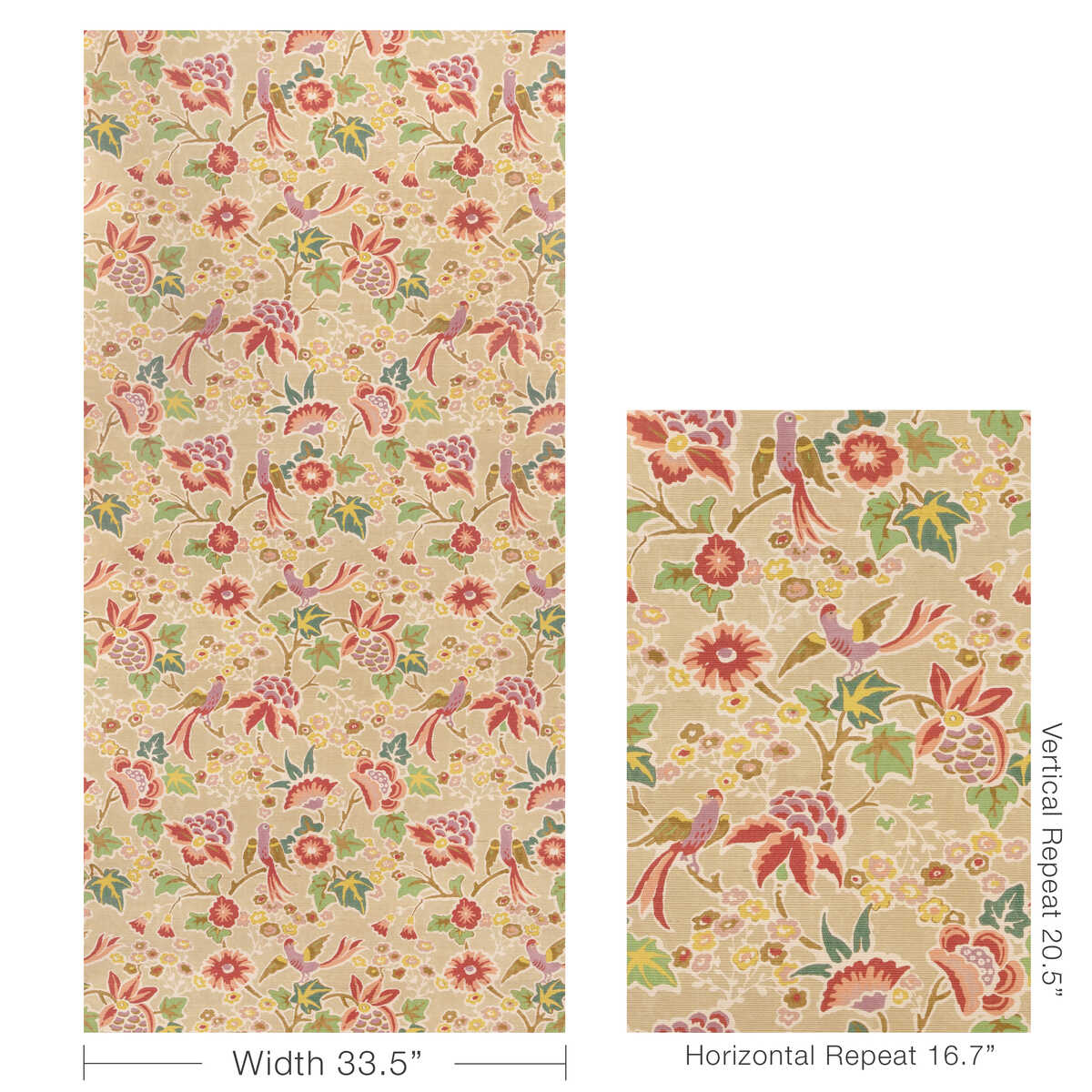 Posy Paper - Berry/Leaf - LEE JOFA Wallpaper