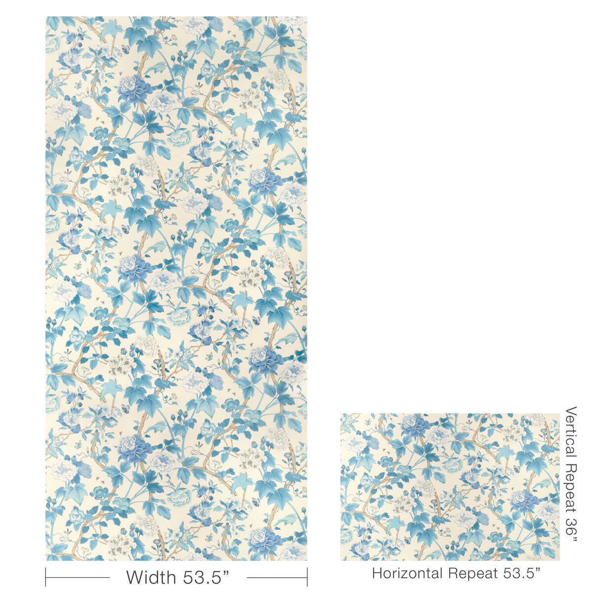 Gardenia Paper - Delft/Sky - LEE JOFA Wallpaper