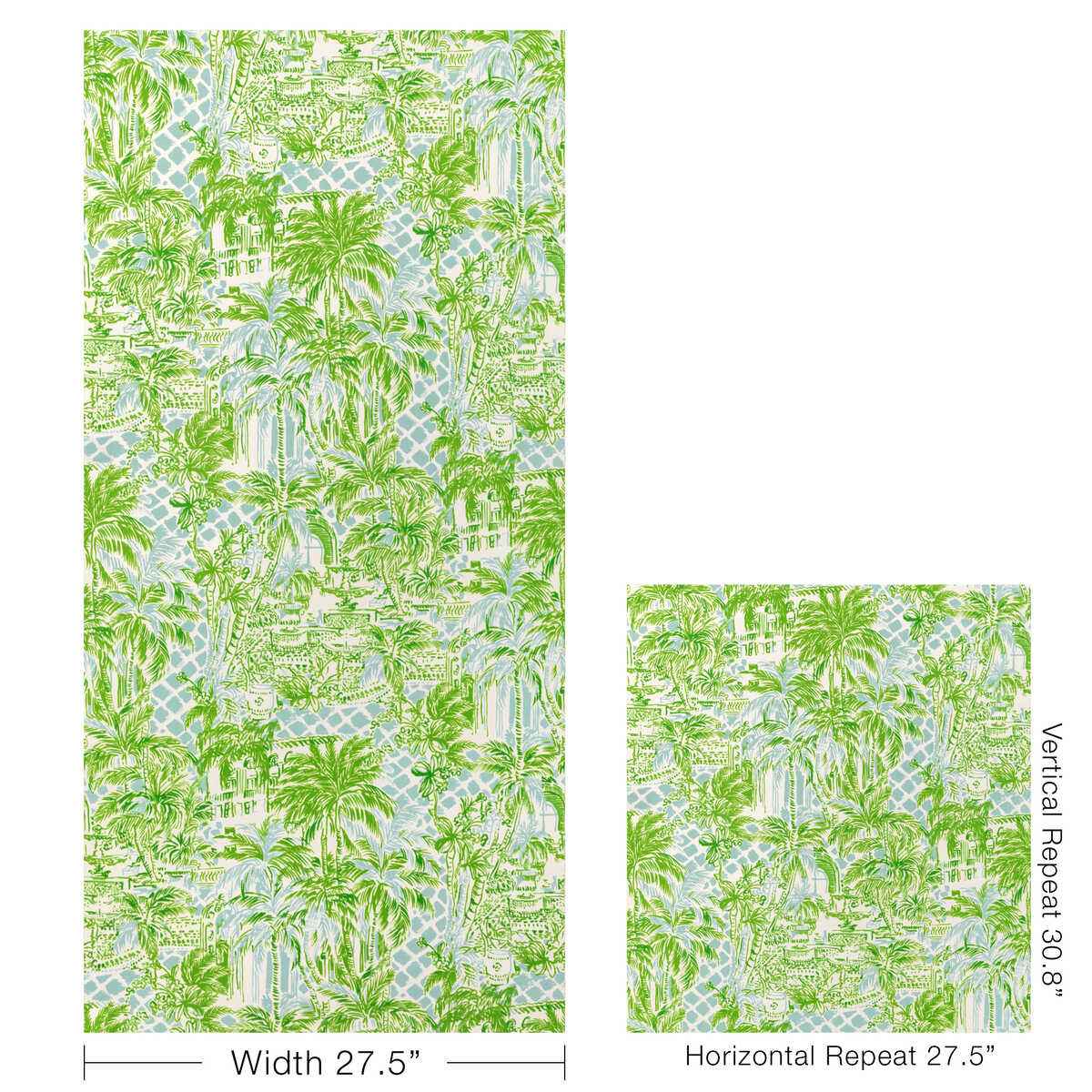 Palm-Beach-Wp-Blue-Green-Lee-Jofa-Wallpaper - LEE JOFA Wallpaper