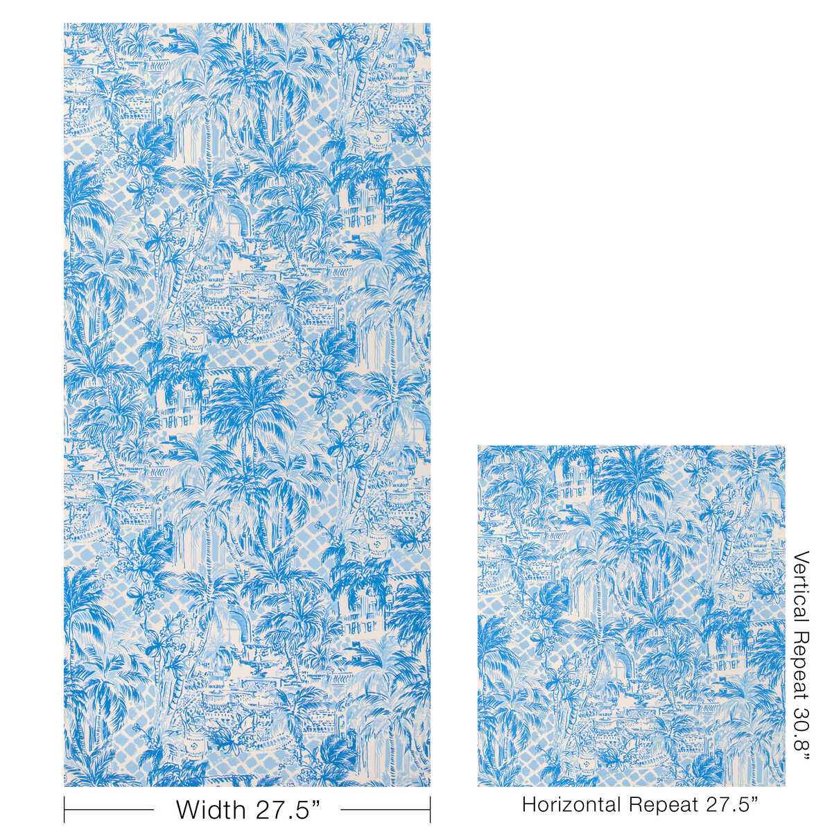 Palm-Beach-Wp-Blue-Lapis-Lee-Jofa-Wallpaper - LEE JOFA Wallpaper