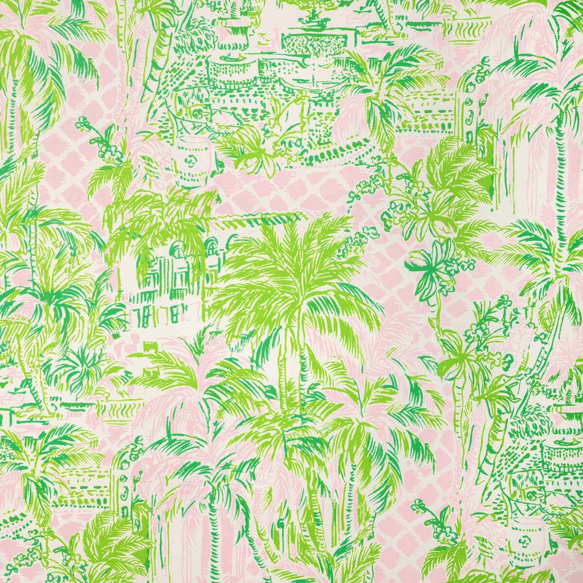 Palm-Beach-Wp-Pink-Green-Lee-Jofa-Wallpaper - LEE JOFA Wallpaper