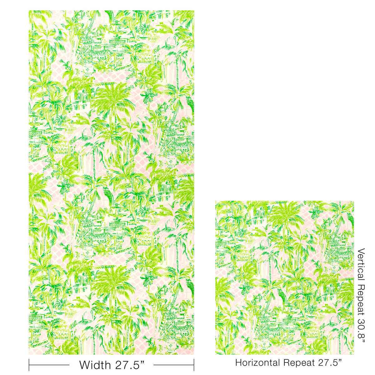 Palm-Beach-Wp-Pink-Green-Lee-Jofa-Wallpaper - LEE JOFA Wallpaper