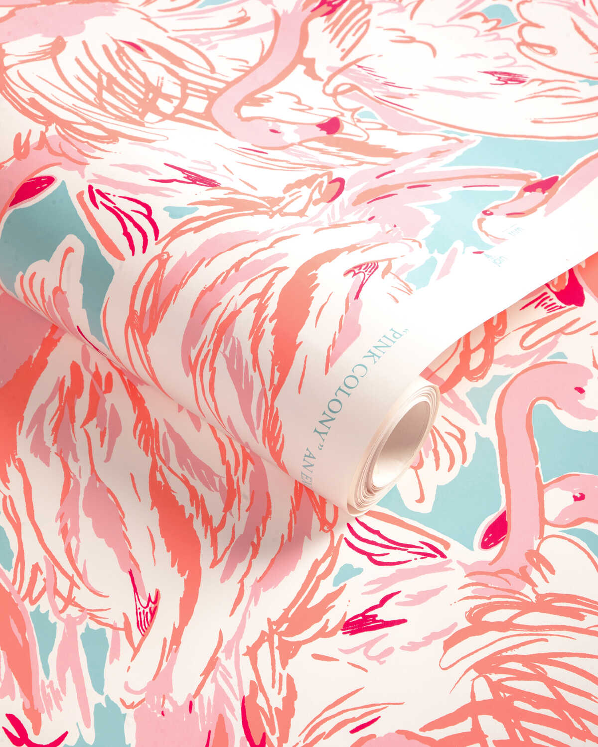 Pink Colony Wp - Aqua/Pink - LEE JOFA Wallpaper