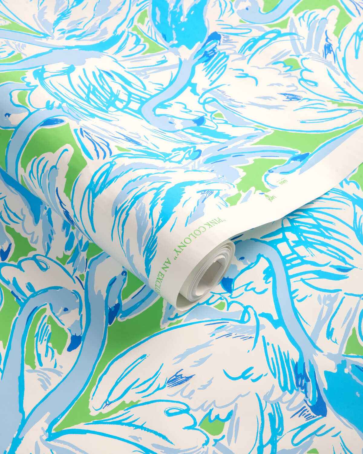 Pink-Colony-Wp-Green-Blue-Lee-Jofa-Wallpaper - LEE JOFA Wallpaper