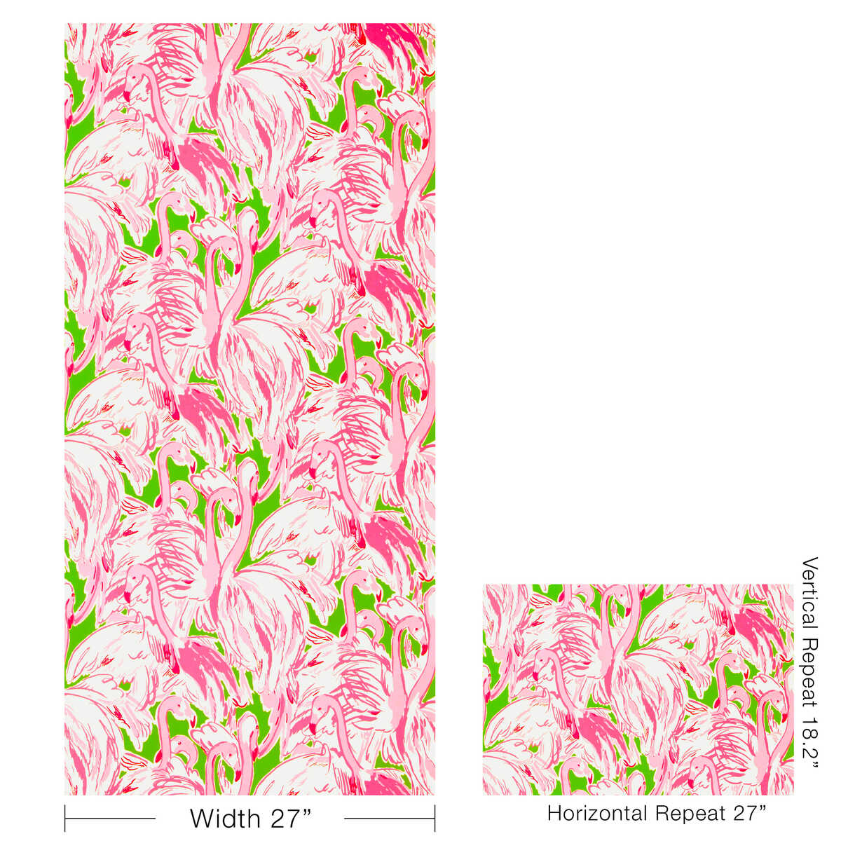 Pink Colony Wp - Green/Pink - LEE JOFA Wallpaper