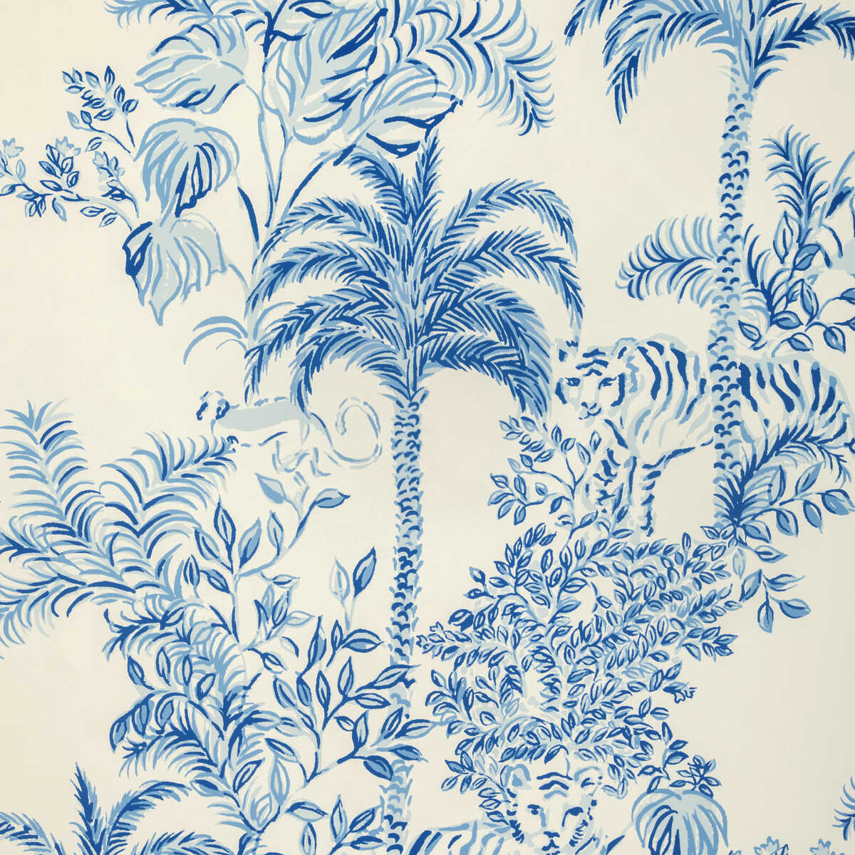 Tiger Queen Wp - Indigo - LEE JOFA Wallpaper