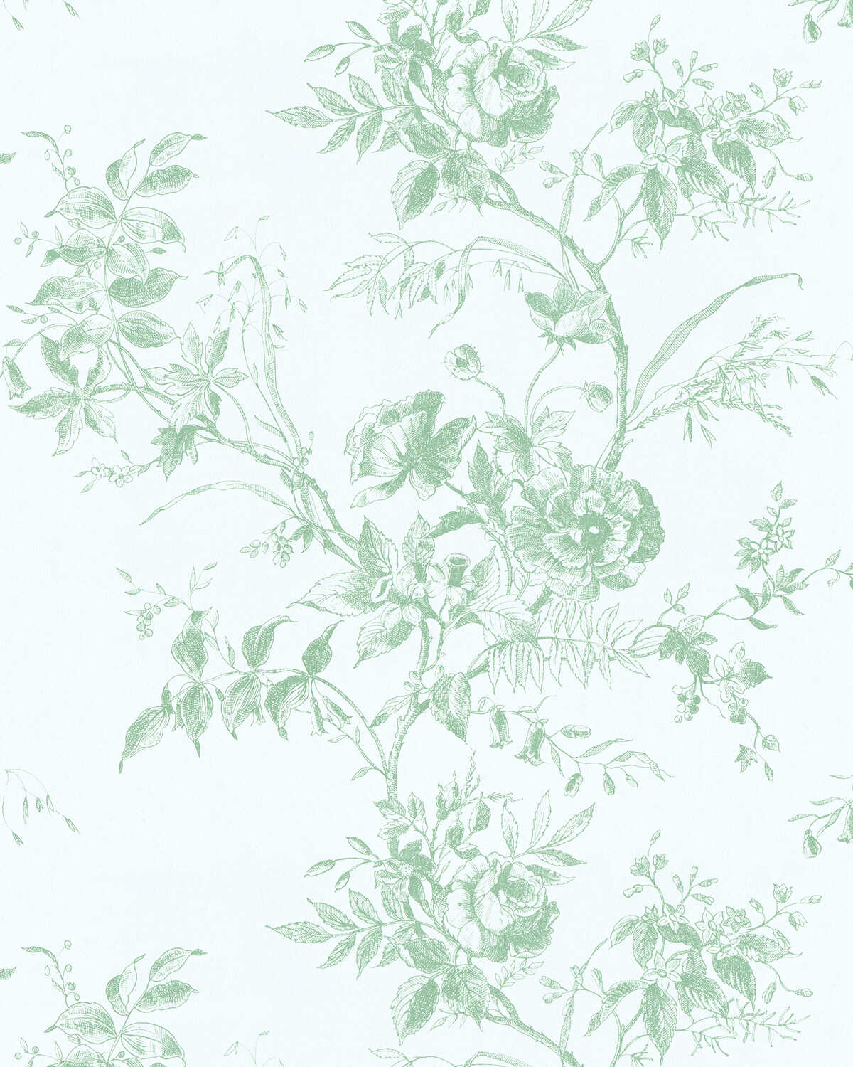 Tea Rose Toile Wp - Leaf - LEE JOFA Wallpaper