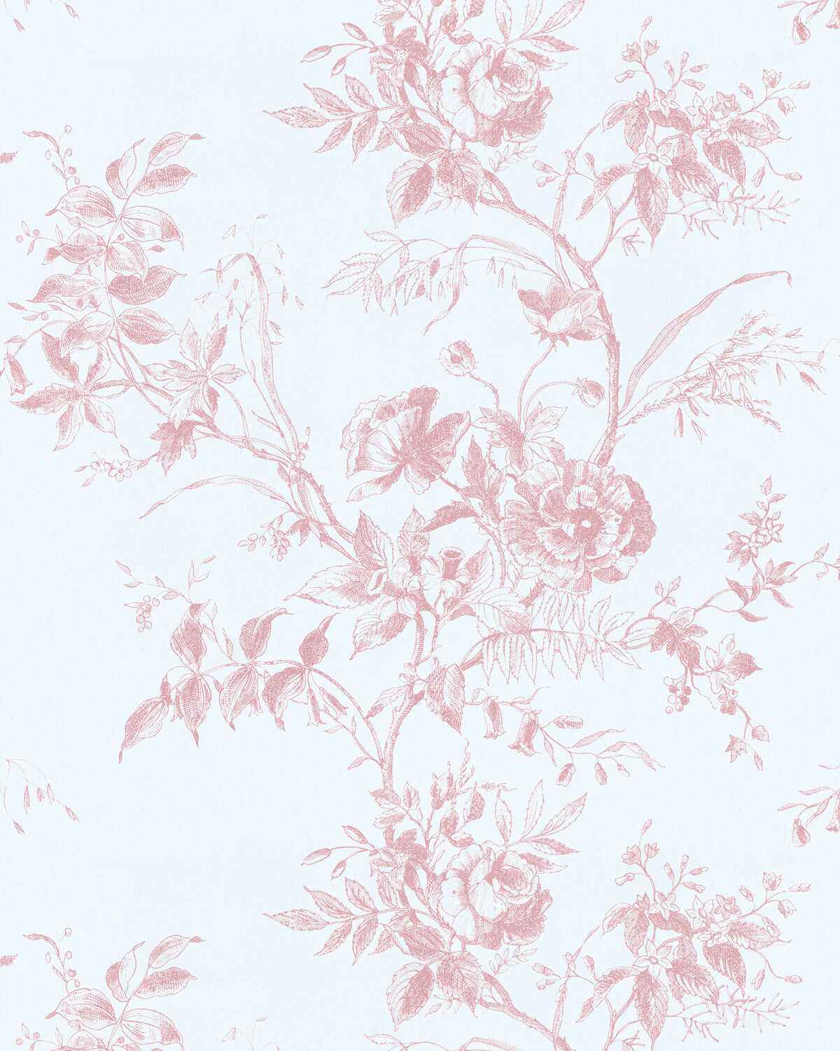 Tea-Rose-Toile-Wp-Rose-Lee-Jofa-Wallpaper - LEE JOFA Wallpaper