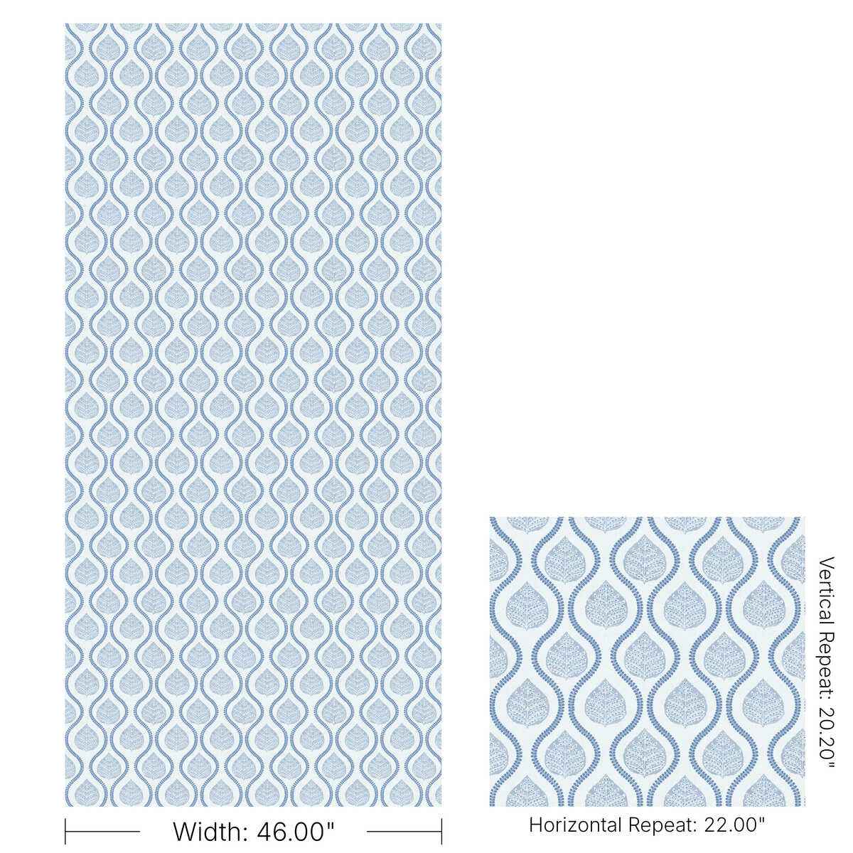 Elsie-Paper-Blue-Lee-Jofa-Wallpaper - LEE JOFA Wallpaper