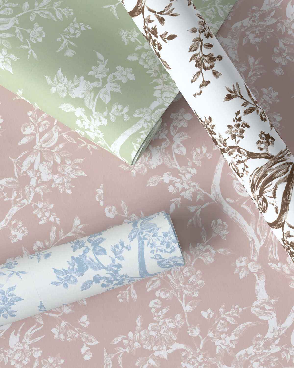 Camellia-Toile-Wp-Brown-Lee-Jofa-Wallpaper - LEE JOFA Wallpaper