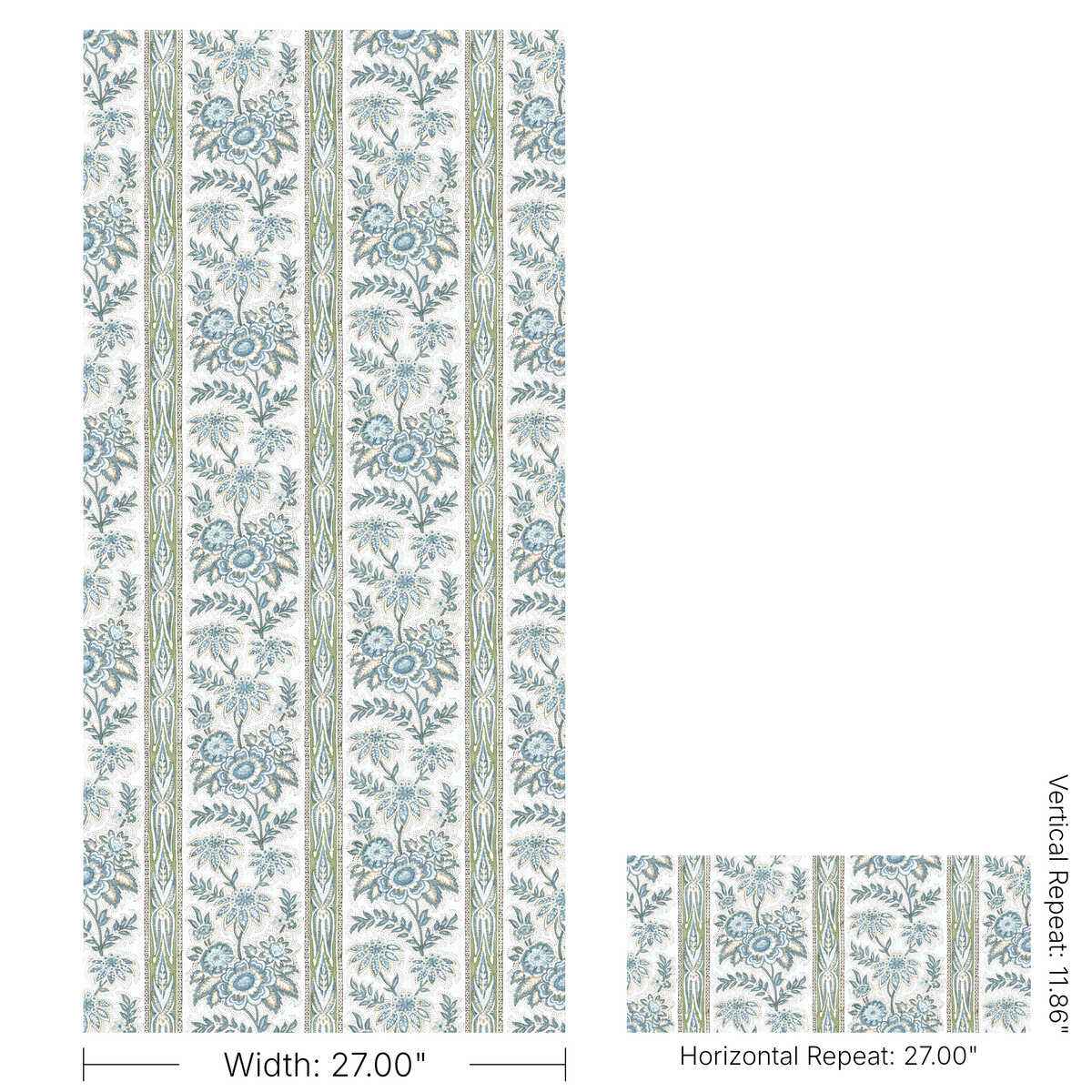 Margaux-Paper-Blue-Lee-Jofa-Wallpaper - LEE JOFA Wallpaper