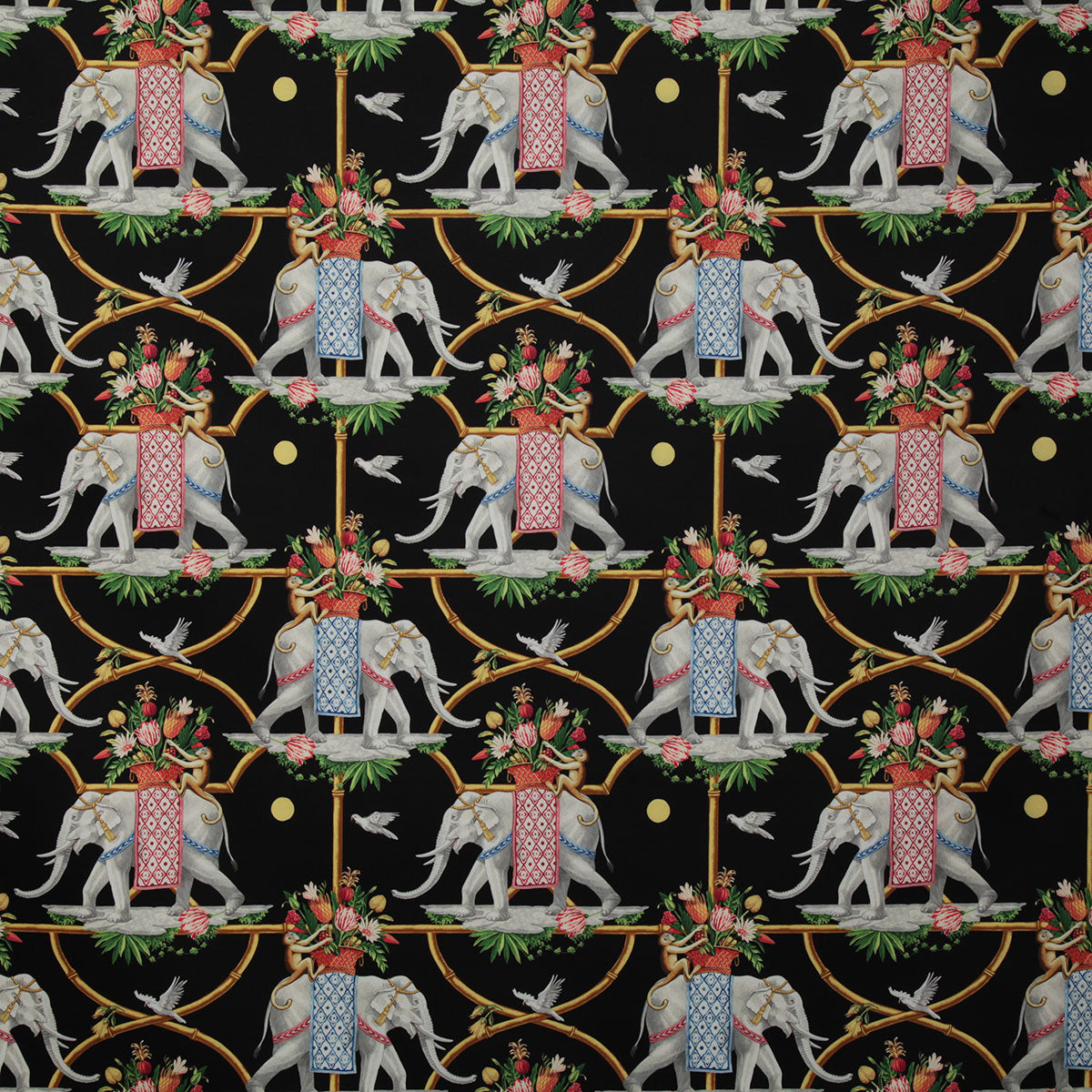 p6689-elephant-parade-noir-pindler - Pindler Fabric