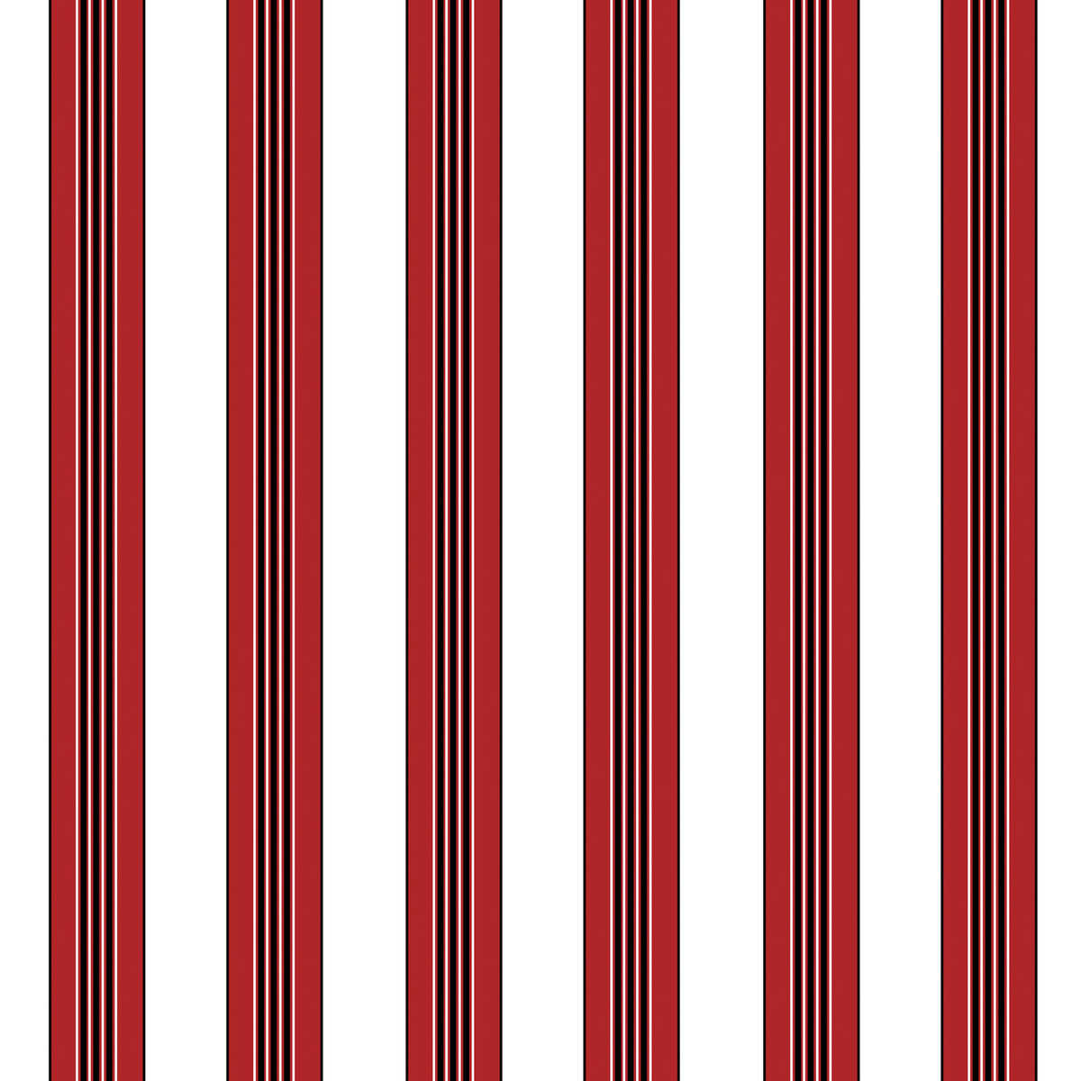 Rayure Lione - Red - BRUNSCHWIG & FILS Papel pintado