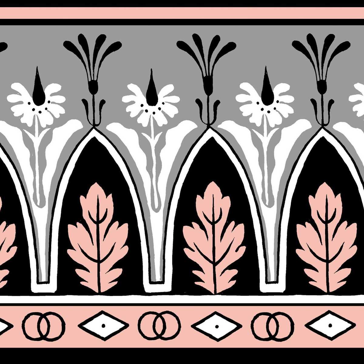 Lola Montez Bdr - Rose/Grey - BRUNSCHWIG & FILS Wallpaper
