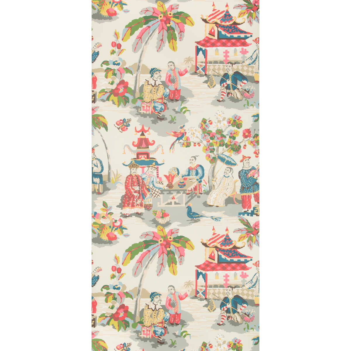 Xian - Prussian/Red - BRUNSCHWIG & FILS Wallpaper