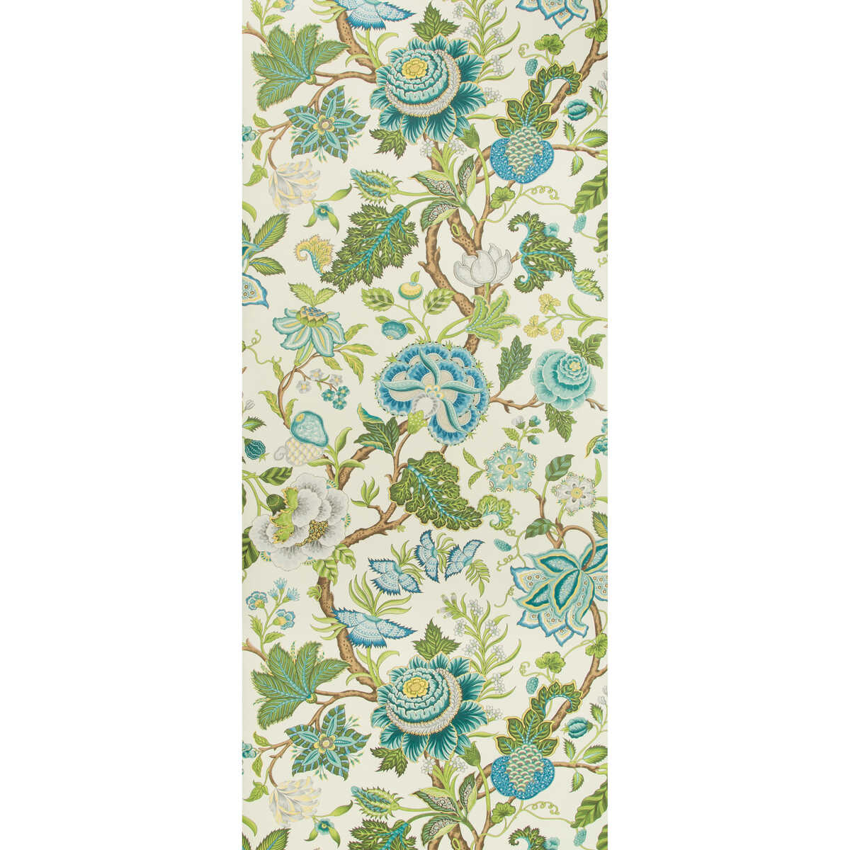 Nizam - Spring/Aqua - BRUNSCHWIG & FILS Wallpaper