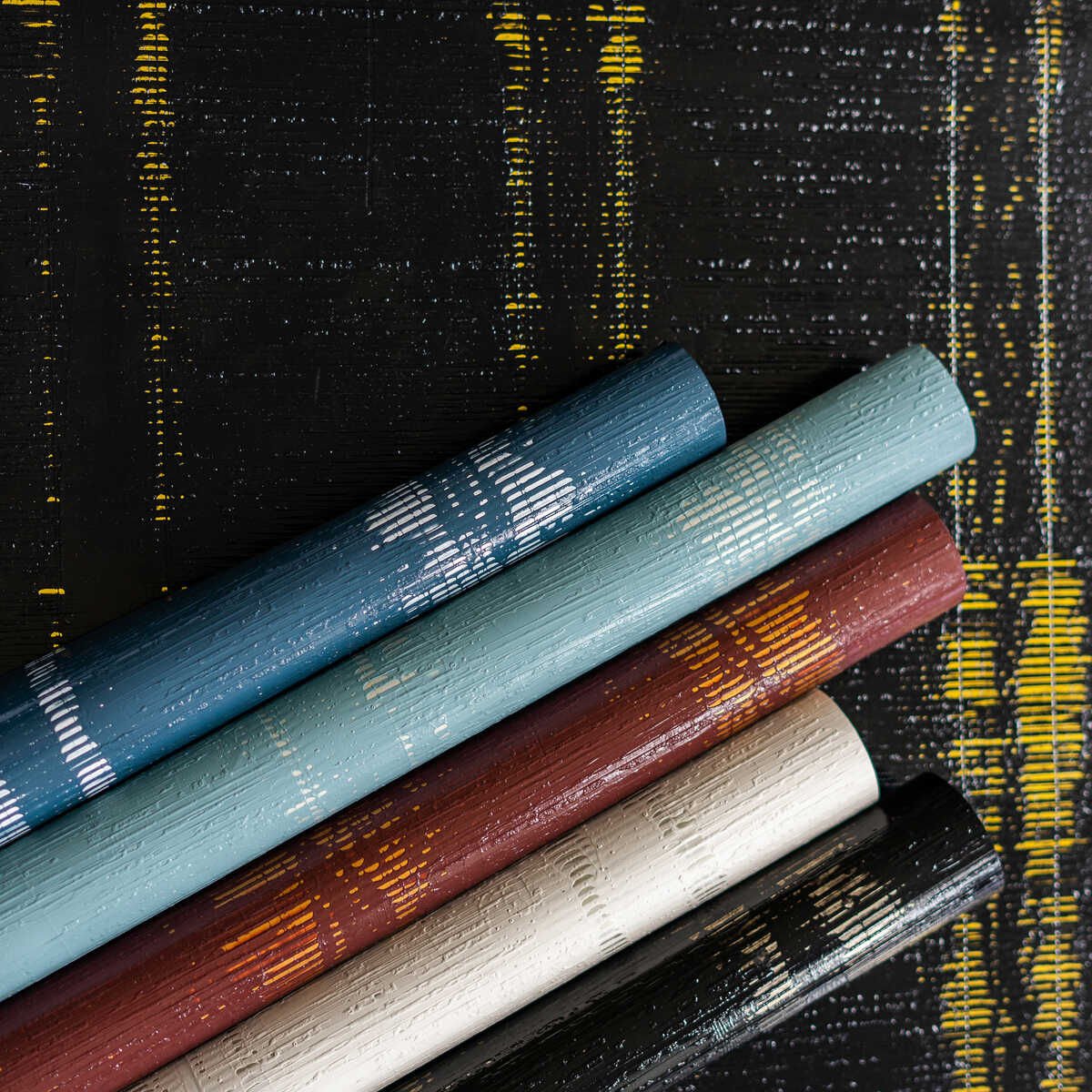 Les Plumes - Onyx - BRUNSCHWIG & FILS Wallpaper