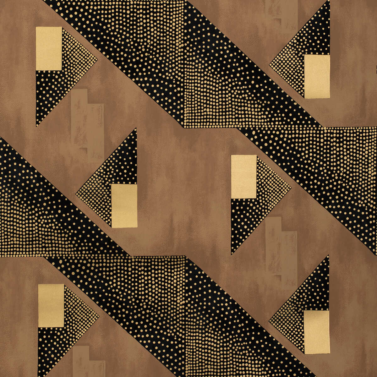 Le Tonnerre - Gold - BRUNSCHWIG & FILS Papel pintado