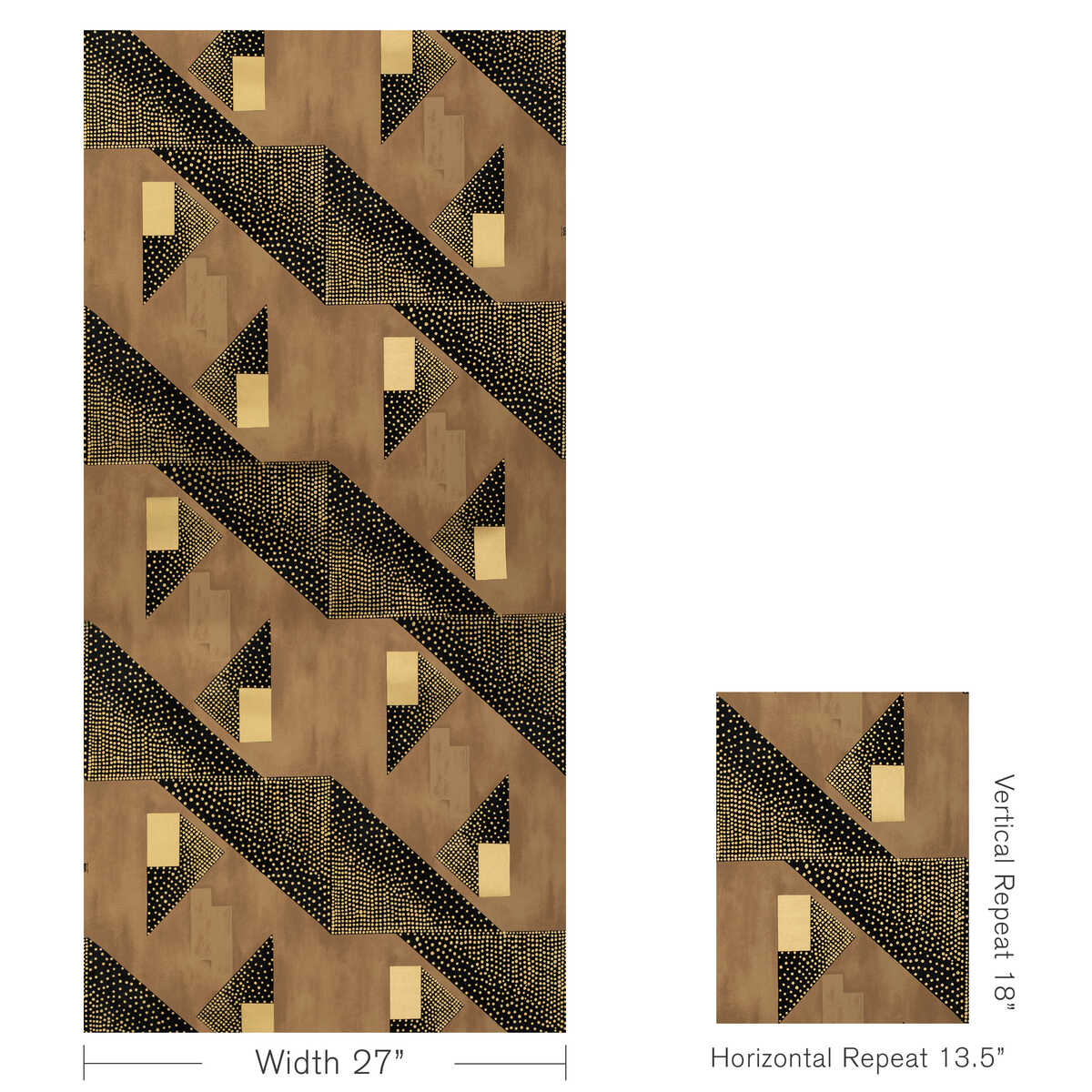 Le Tonnerre - Gold - BRUNSCHWIG & FILS Papel pintado