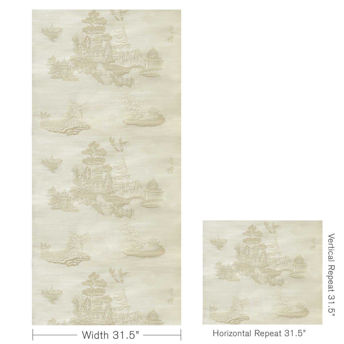 La Pagode - Beige - BRUNSCHWIG & FILS Papel pintado