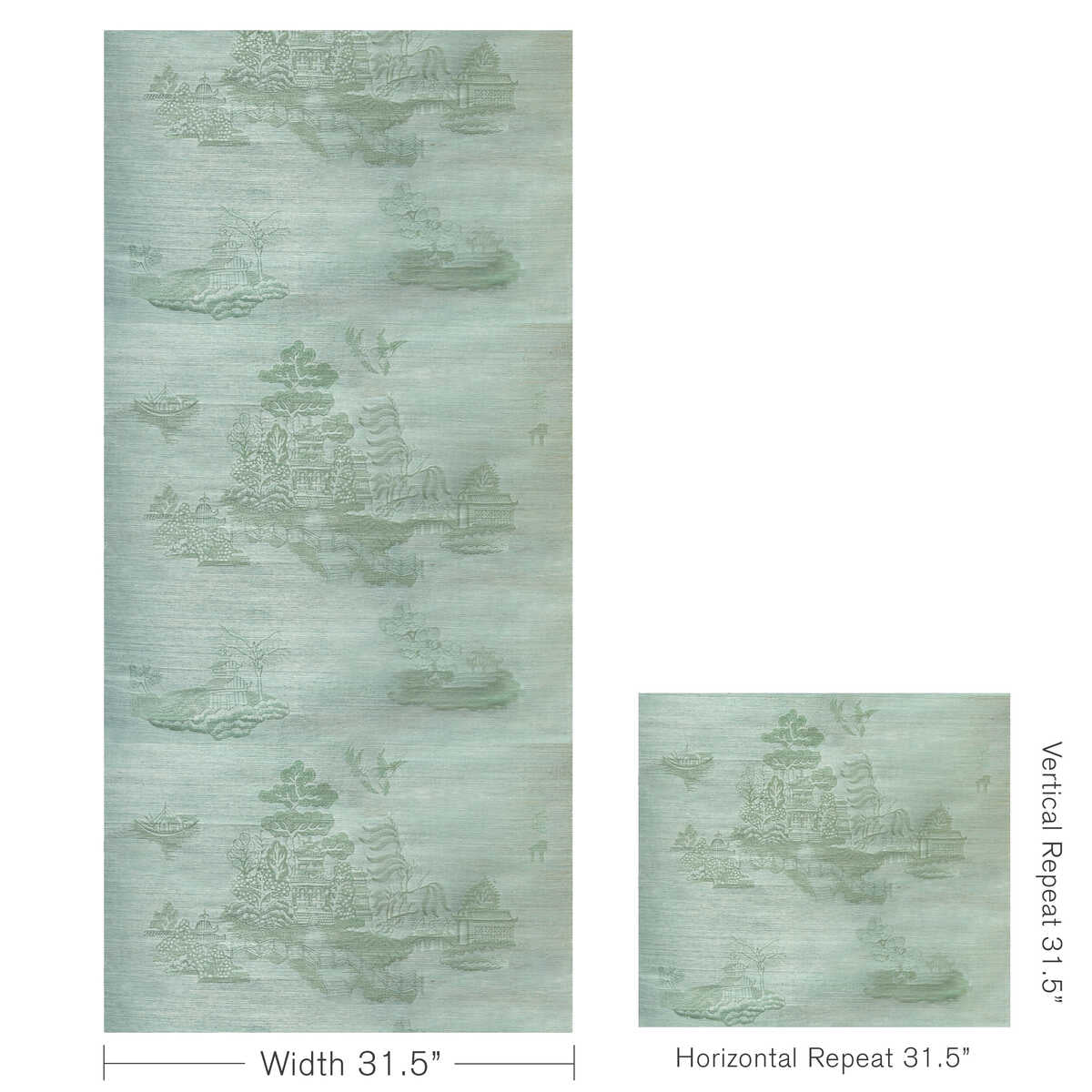 La Pagode - Mist - BRUNSCHWIG & FILS Wallpaper