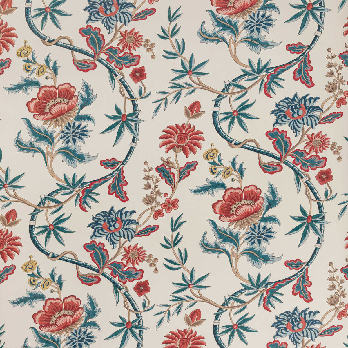 Veronique - Blue - BRUNSCHWIG & FILS Wallpaper