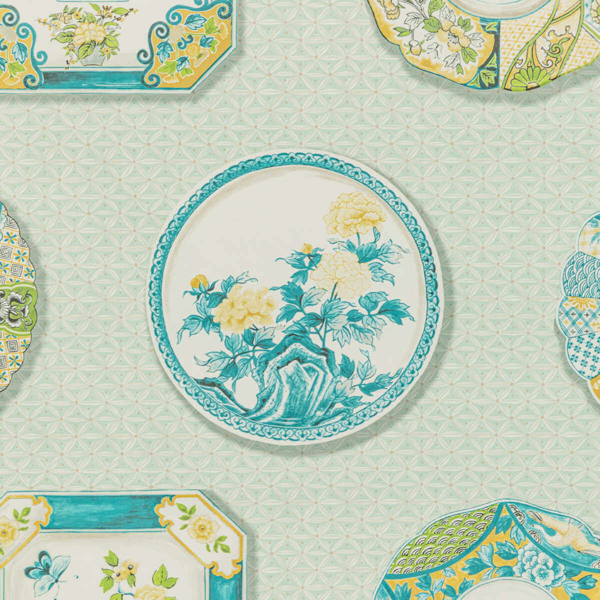 Bonchamp - Aqua - BRUNSCHWIG & FILS Papel pintado