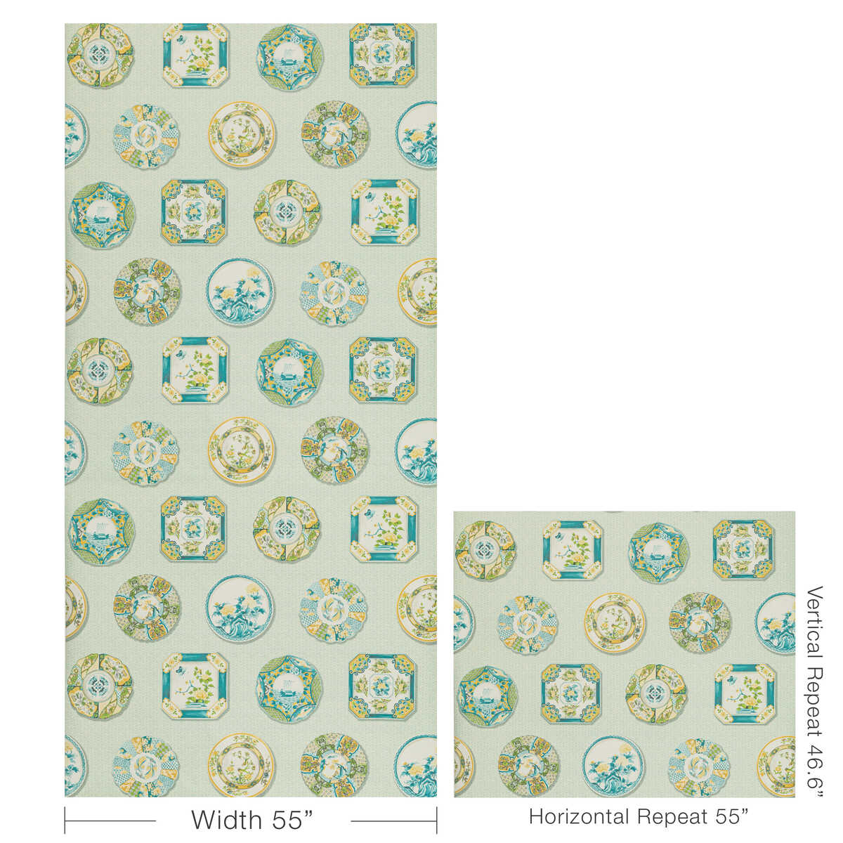 Bonchamp - Aqua - BRUNSCHWIG & FILS Papel pintado
