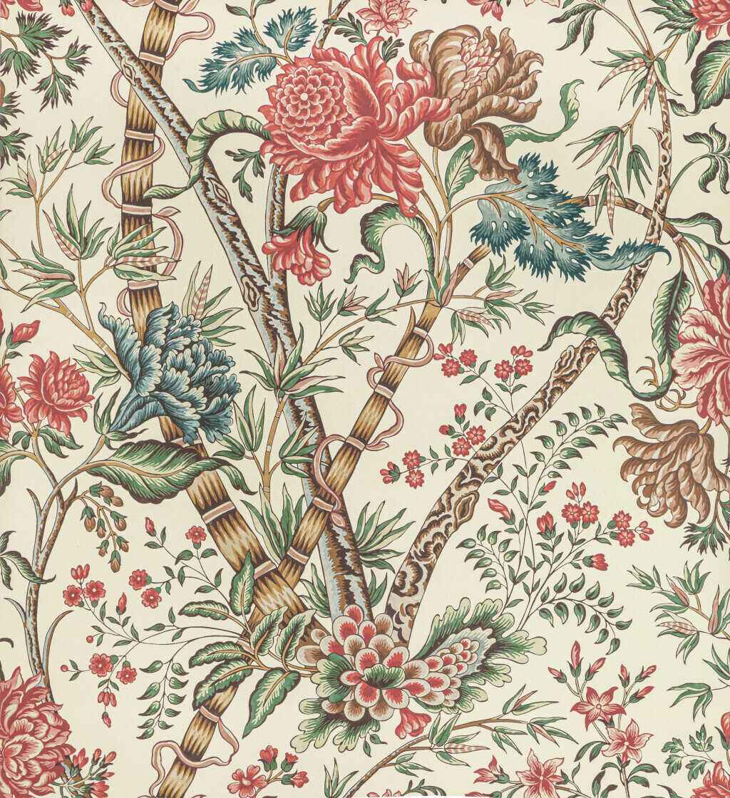 Luberon-Red-Teal-Brunschwig-Fils-Wallpaper