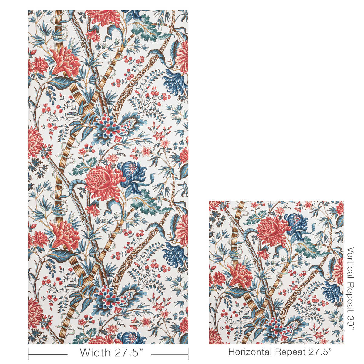 Luberon - Red/Blue - BRUNSCHWIG & FILS Wallpaper