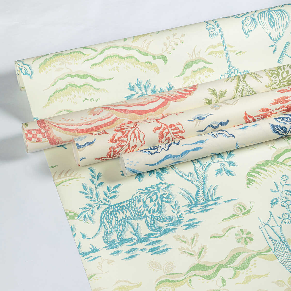 Valensole - Leaf/Rose - BRUNSCHWIG & FILS Wallpaper