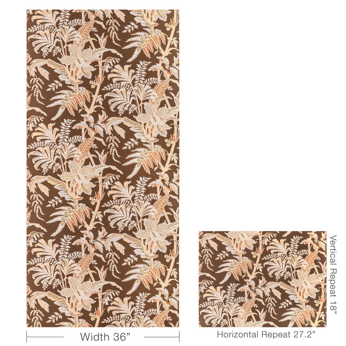 Seychelles - Mocha - BRUNSCHWIG & FILS Wallpaper