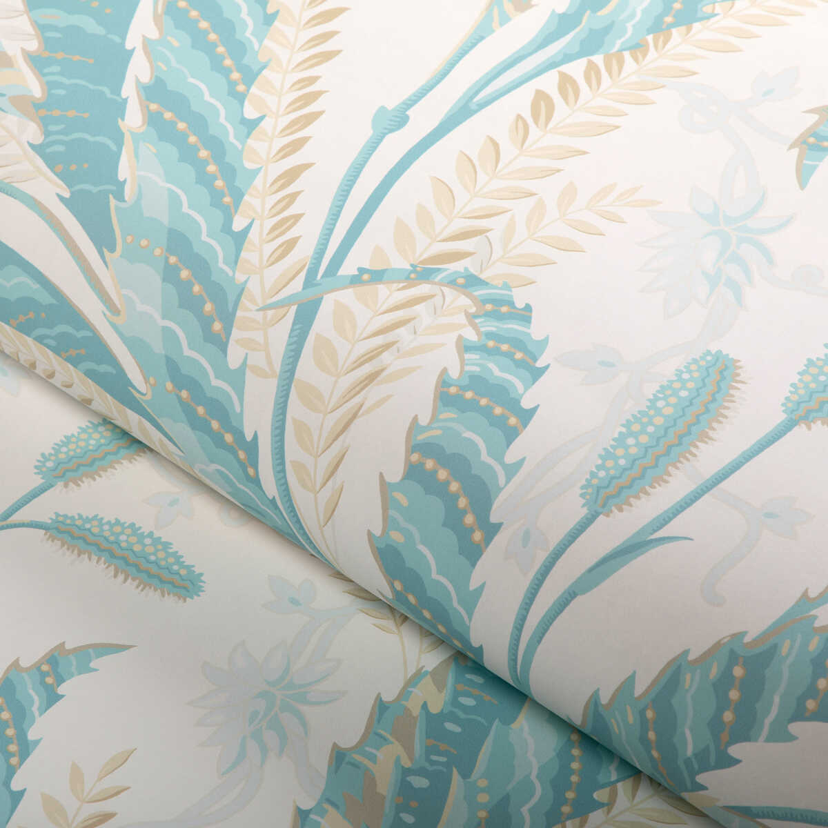 Vernay - Aqua - BRUNSCHWIG & FILS Wallpaper