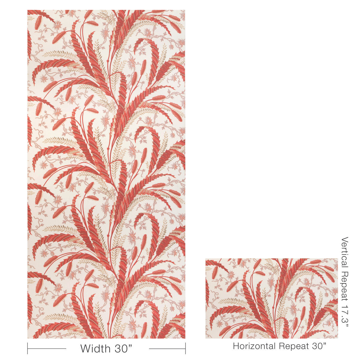 Vernay - Red - Brunschwig & Fils Wallpaper