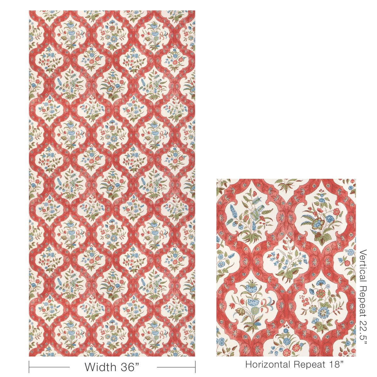 Ventoux - Red/Blue - Brunschwig & Fils Wallpaper