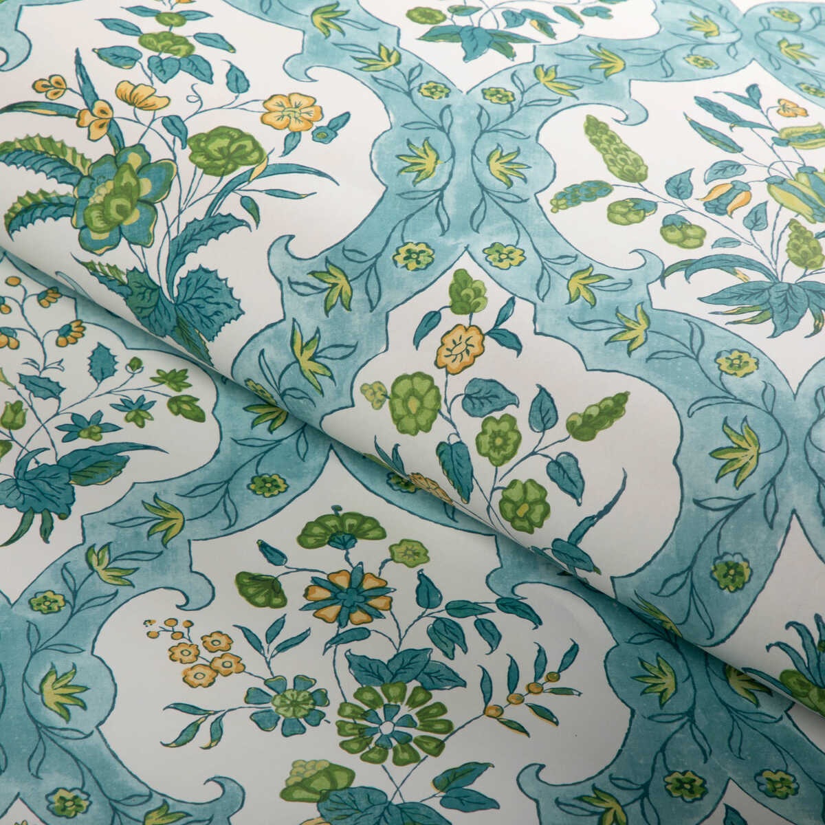 Ventoux - Aqua/Leaf - BRUNSCHWIG & FILS Wallpaper