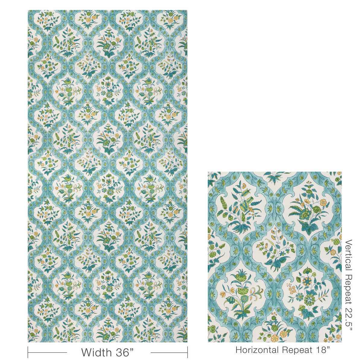 Ventoux-Aqua-Leaf-Brunschwig-Fils-Wallpaper - BRUNSCHWIG & FILS Wallpaper
