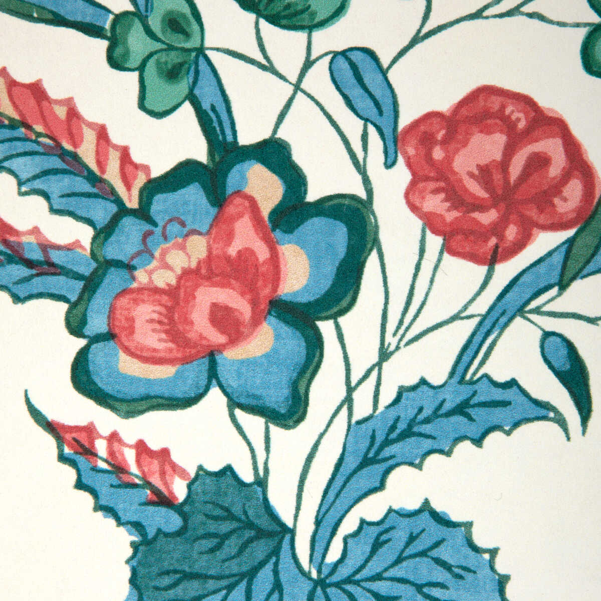 Ventoux - Teal/Rose - BRUNSCHWIG & FILS Wallpaper