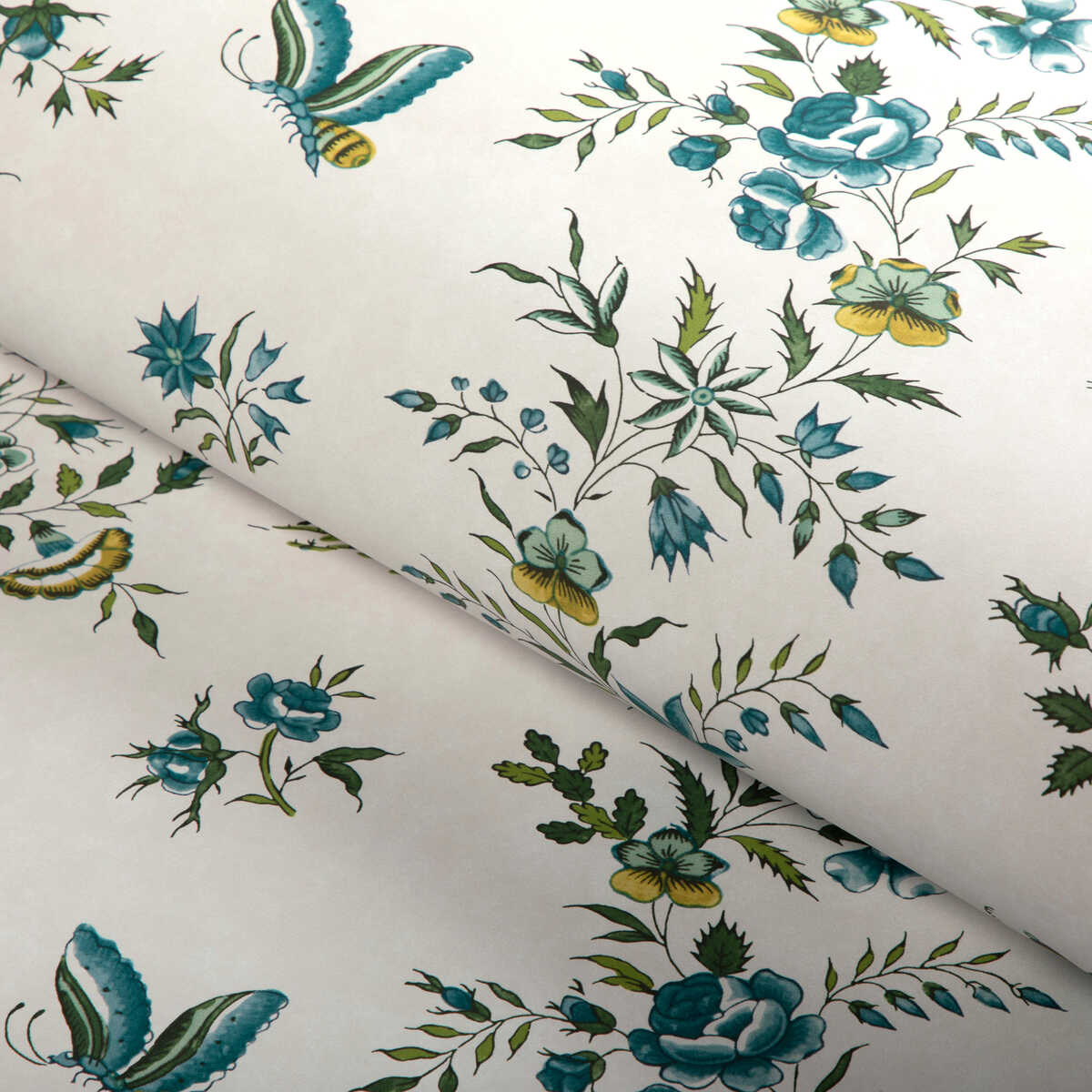 Aurel - Aqua/Leaf - BRUNSCHWIG & FILS Wallpaper